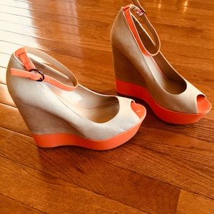 Platform wedge heels
